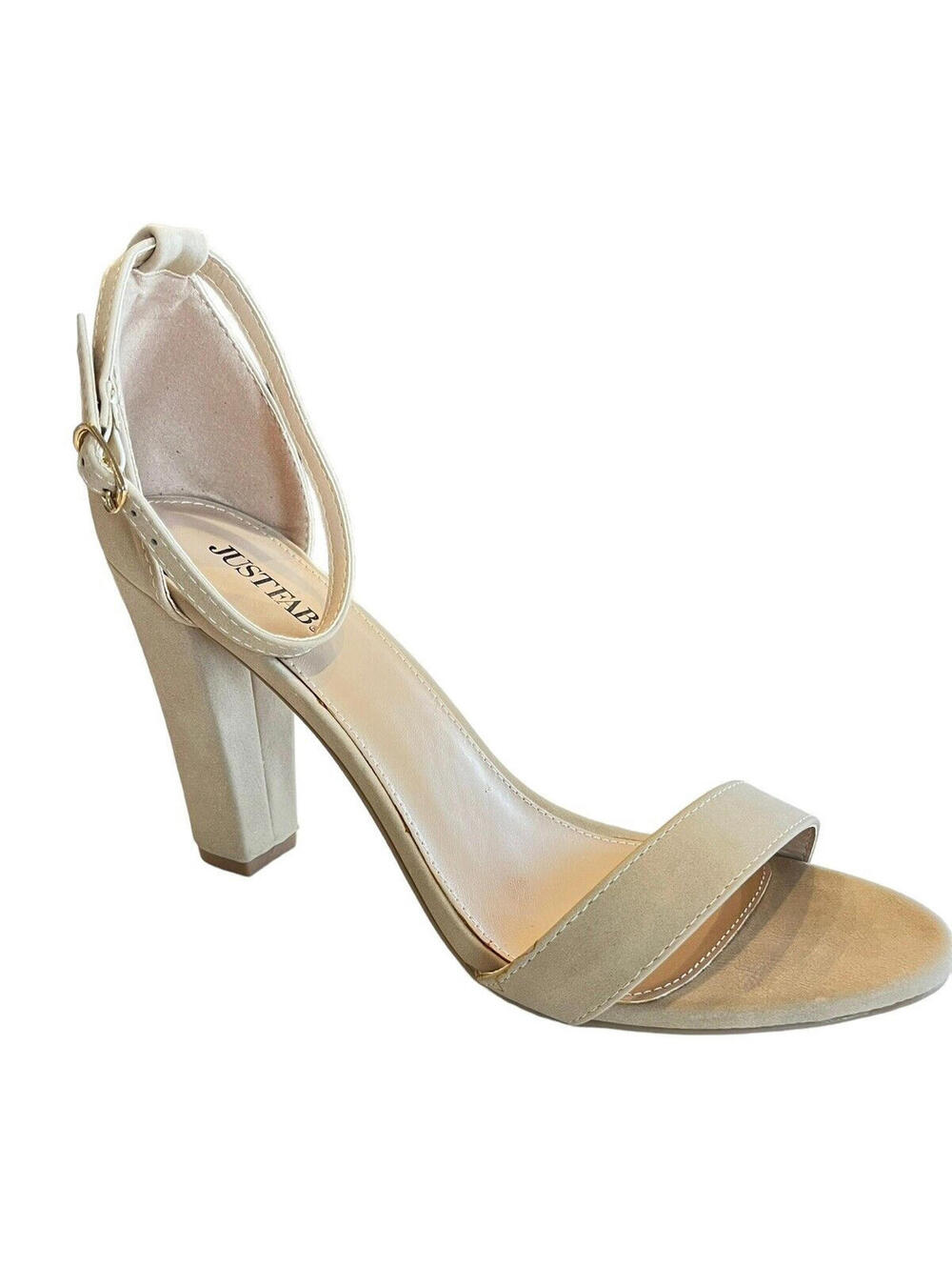 Just Fab Womens Makemba  Beige Suede Sexy Strap Sandals Size 11   NWOT